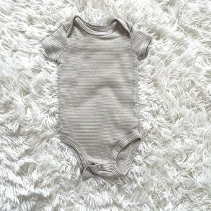 Carters, 3mo, white and tan striped onesie